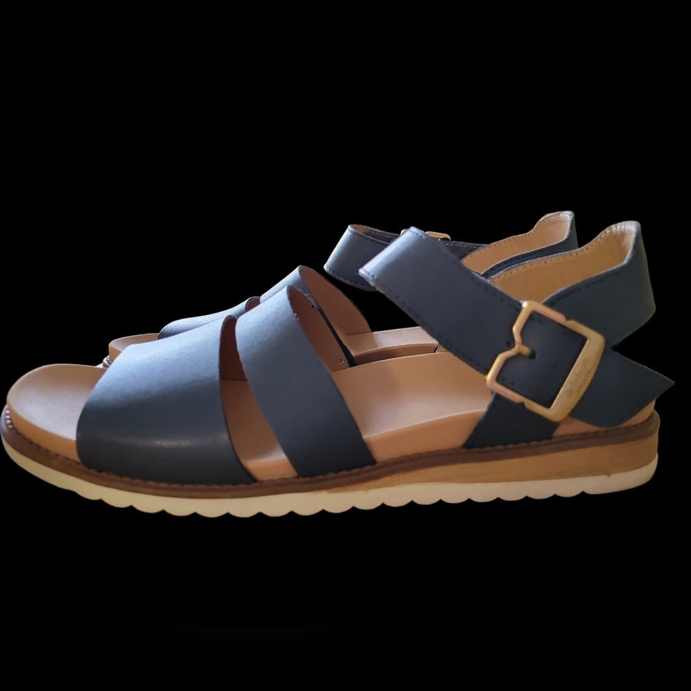 Dr. Scholl's Blue Triple-Strap Women's Sandals - Picture 2 of 4